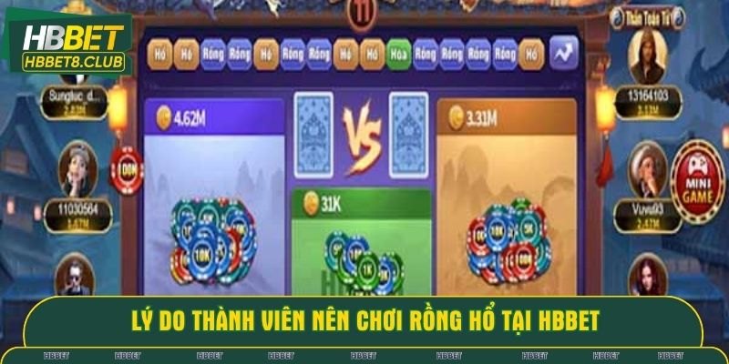 Lý do thành viên nên chơi rồng hổ tại HBBET