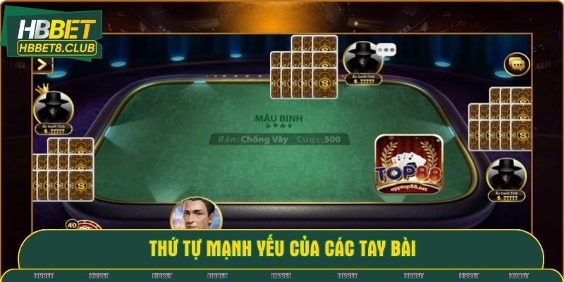 Thứ tự mạnh yếu trong các quân bài cần nắm